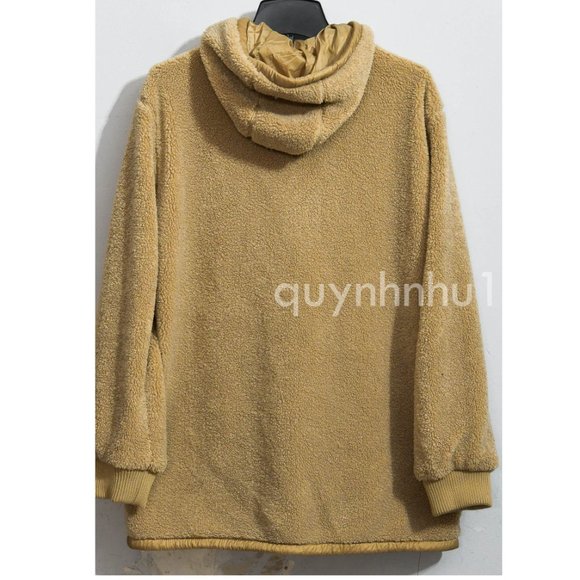 1 Madison Ladies' Fuzzy Jacket in khaki - Picture 6 of 7